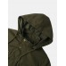 Mens Multi  Pocket Utility Cotton Washed Casual Cargo Jacket With Removable Hood