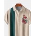 Men's Flamingo Pattern Casual Short Sleeve Shirt