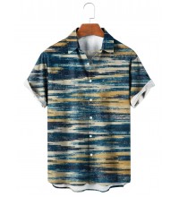 Men's Abstract Graphic Print Breathable Casual Short Sleeve Shirt